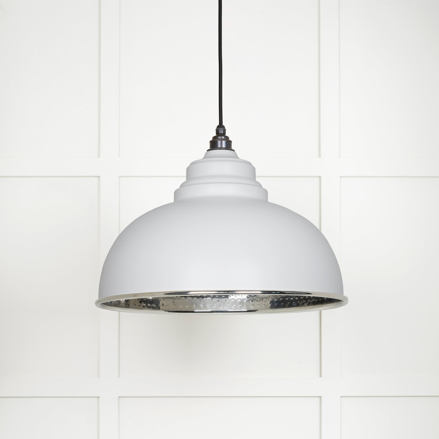 From The Anvil 45472F - Hammered Nickel Harborne Pendant in Flock  #finish_flock