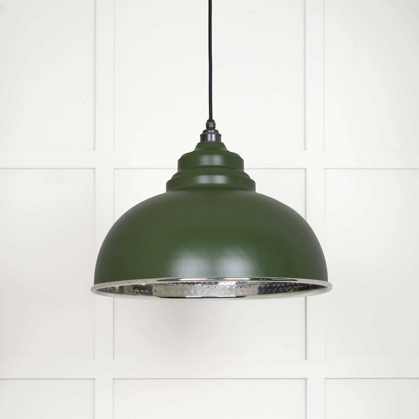 From The Anvil 45472H - Hammered Nickel Harborne Pendant in Heath  #finish_heath