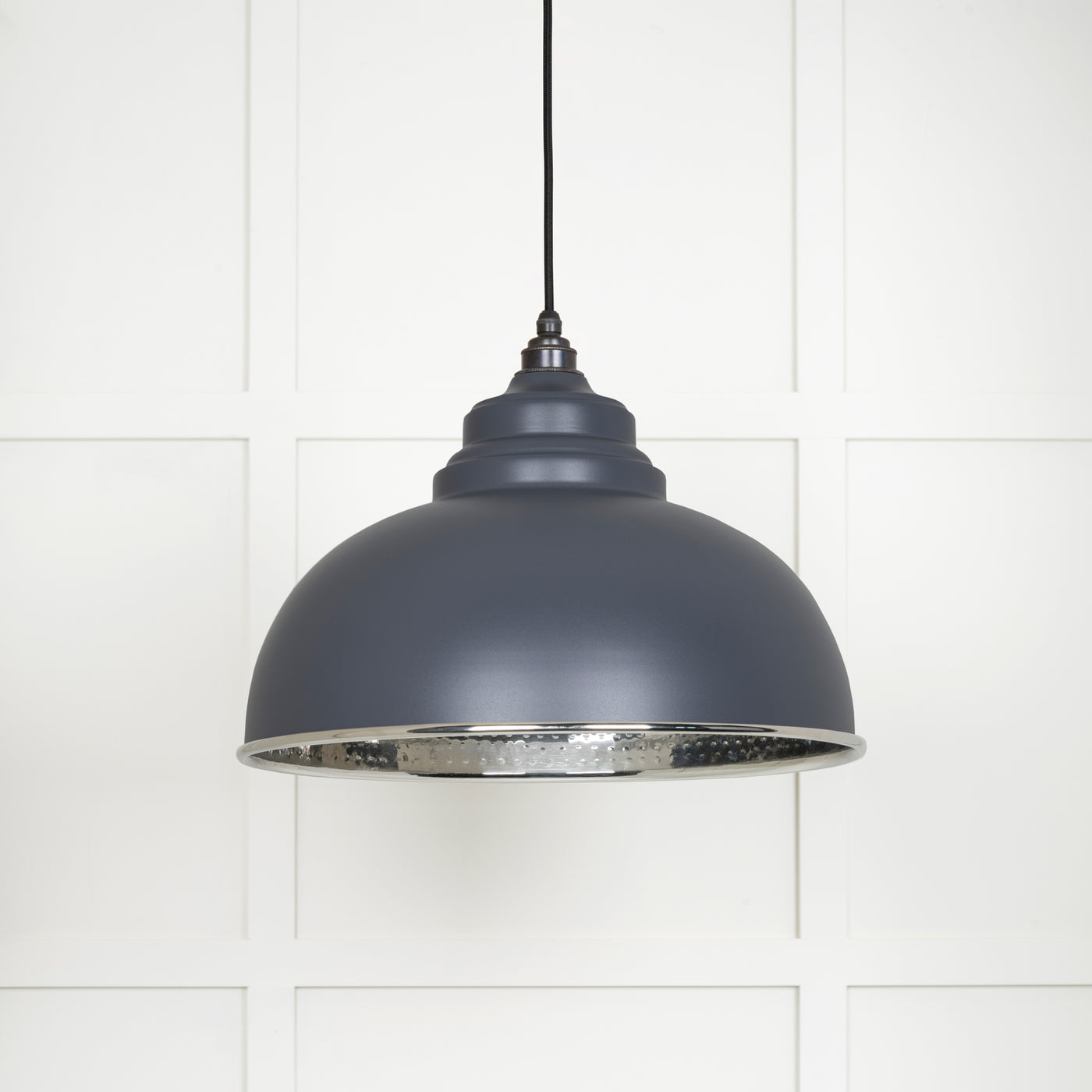 From The Anvil 45472SL - Hammered Nickel Harborne Pendant in Slate  #finish_slate