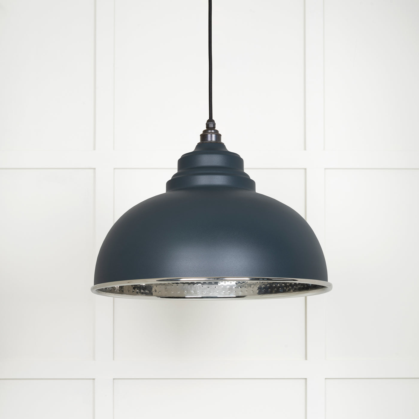 From The Anvil 45472SO - Hammered Nickel Harborne Pendant in Soot  #finish_soot