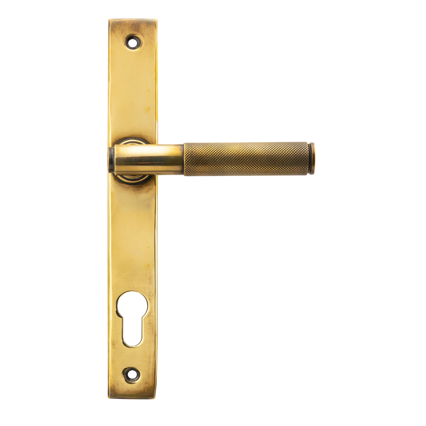 From The Anvil 45499 - Aged Brass Brompton Slimline Lever Espag. Lock Set  #finish_aged-brass