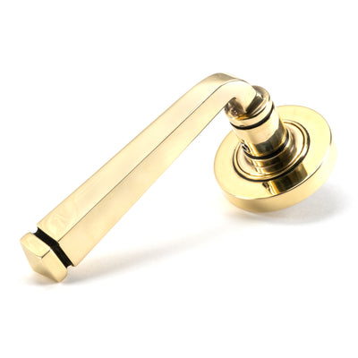 From The Anvil 45611 - Aged Brass Avon Round Lever on Rose Set (Plain) #finish_aged-brass