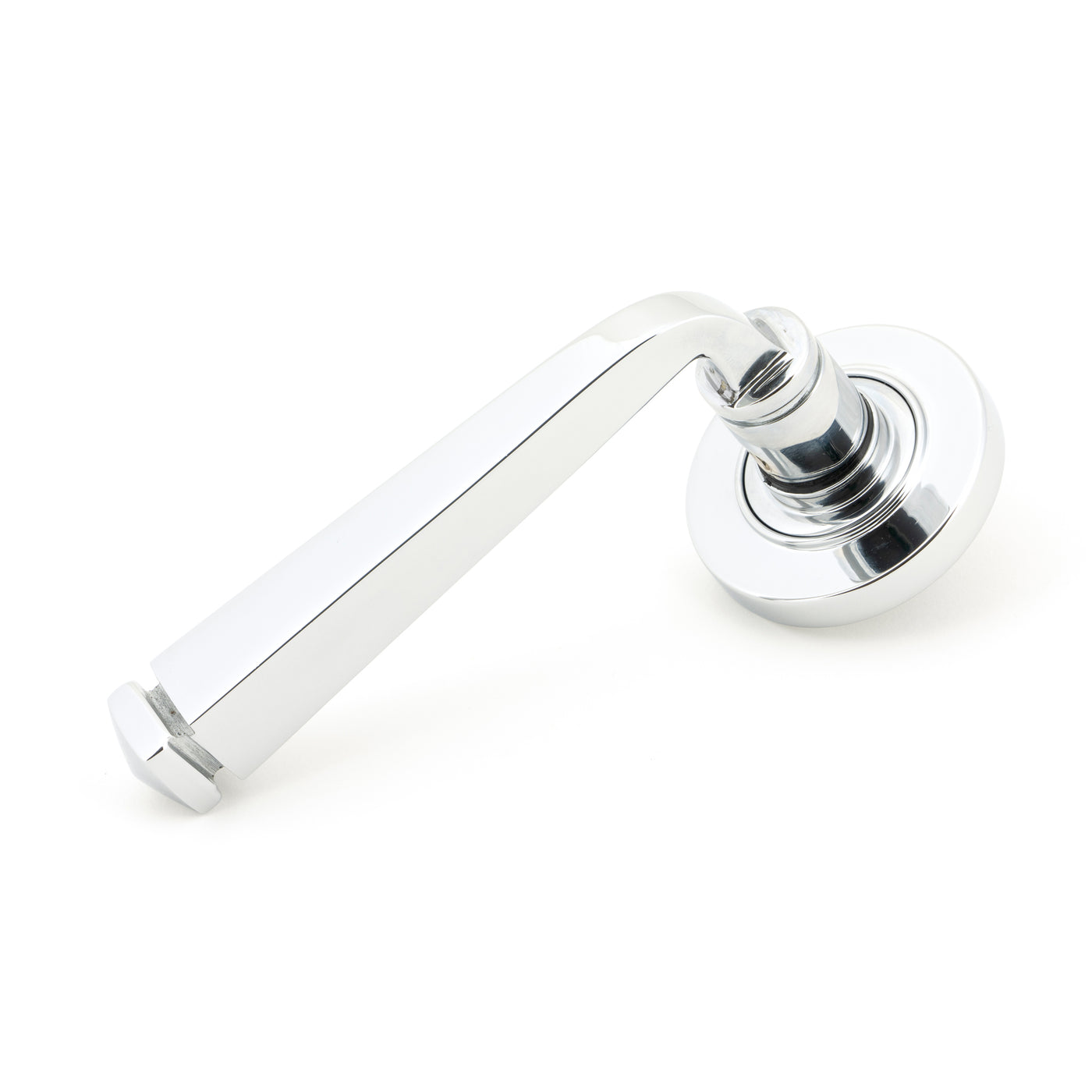 From The Anvil 45615 - Polished Chrome Avon Round Lever on Rose Set (Plain) #finish_polished-chrome