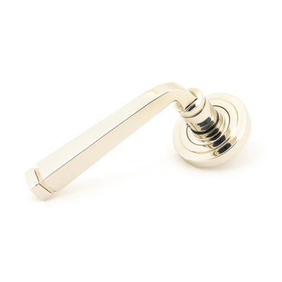 From The Anvil 45620 - Polished Nickel Avon Round Lever on Rose Set (Art Deco) #finish_polished-nickel