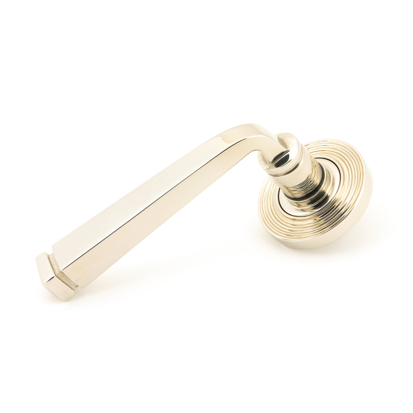 From The Anvil 45621 - Polished Nickel Avon Round Lever on Rose Set (Beehive) #finish_polished-nickel