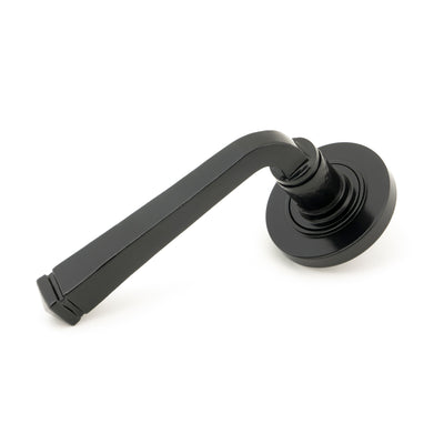 From The Anvil 45623 - Black Avon Round Lever on Rose Set (Plain) #finish_black