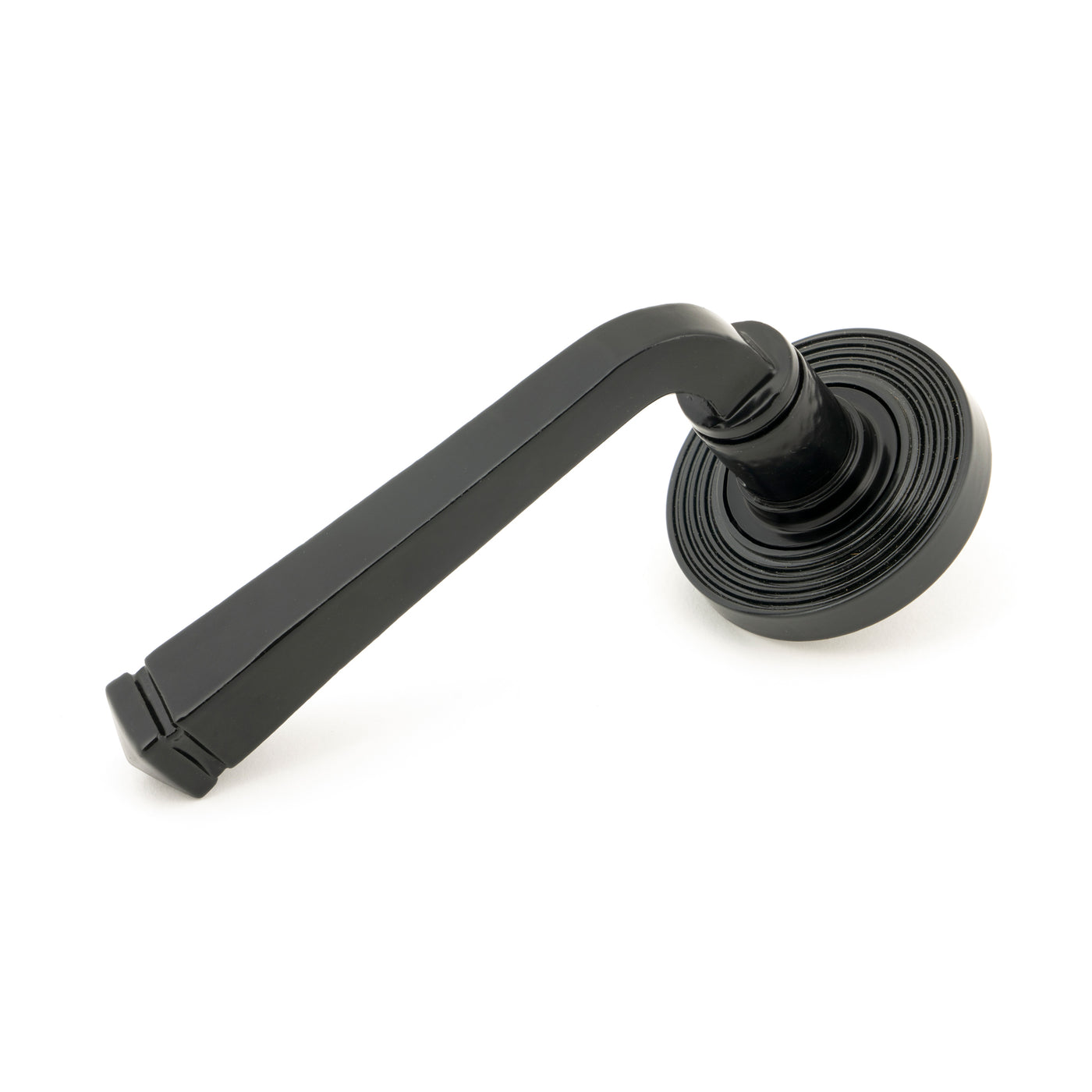 From The Anvil 45625 - Black Avon Round Lever on Rose Set (Beehive) #finish_black