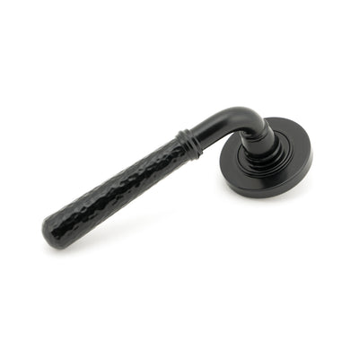 From The Anvil 45647 - Black Hammered Newbury Lever on Rose Set (Plain) #finish_black