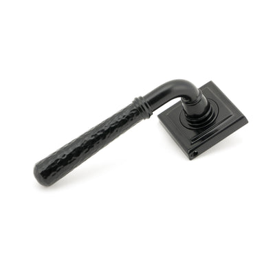 From The Anvil 45650 - Black Hammered Newbury Lever on Rose Set (Square) #finish_black