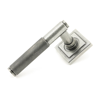 From The Anvil 45682 - Pewter Brompton Lever on Rose Set (Square) #finish_pewter-patina