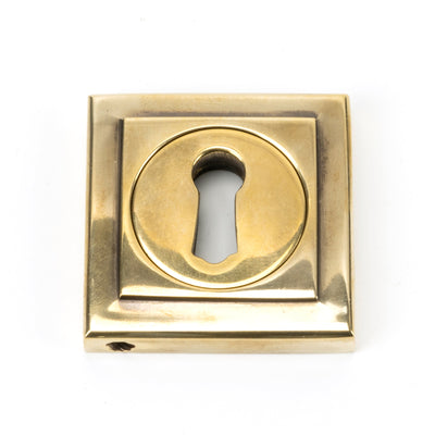 From The Anvil 45686 - Aged Brass Round Escutcheon (Square) #finish_aged-brass