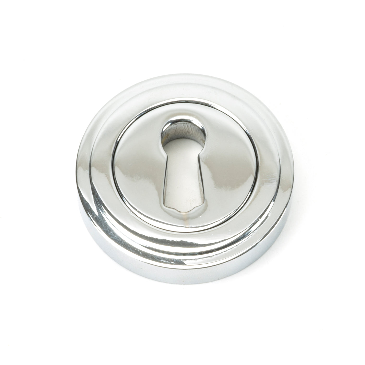 From The Anvil 45688 - Polished Chrome Round Escutcheon (Art Deco) #finish_polished-chrome