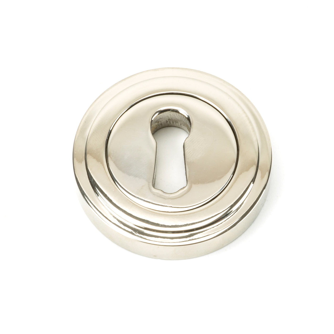 From The Anvil 45692 - Polished Nickel Round Escutcheon (Art Deco) #finish_polished-nickel