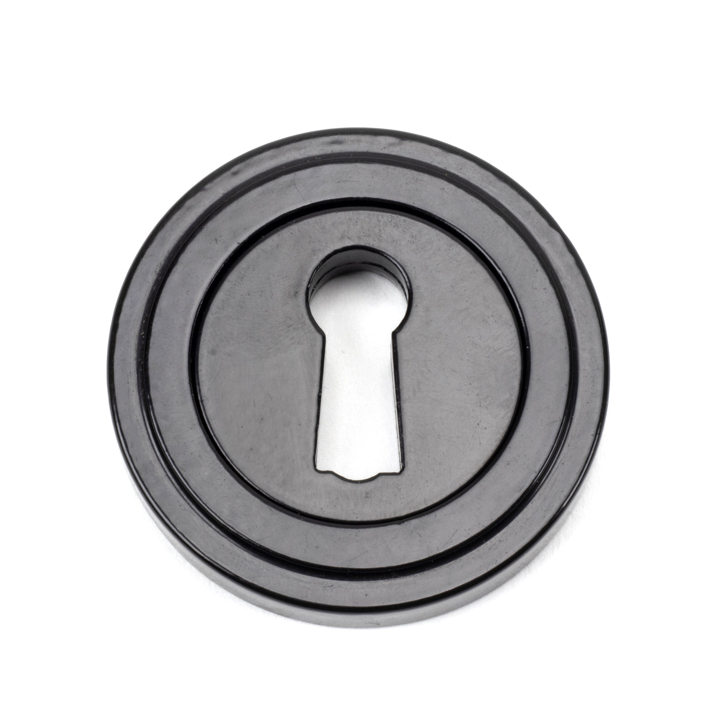 From The Anvil 45696 - Black Round Escutcheon (Art Deco) #finish_black