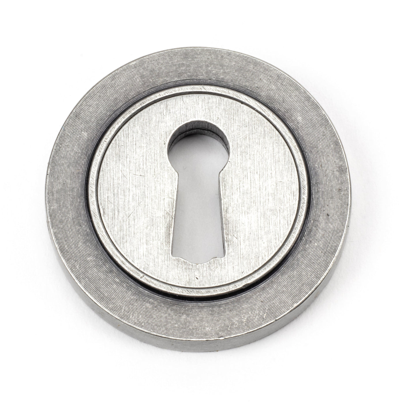 From The Anvil 46116 - Aged Bronze Round Escutcheon (Square) #finish_pewter-patina