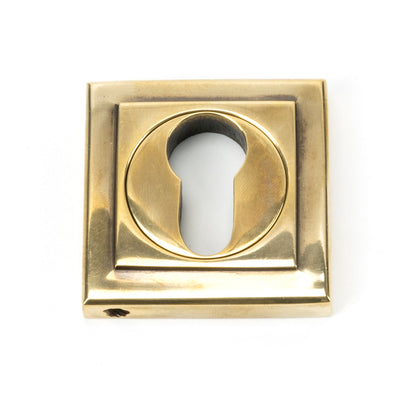 From The Anvil 49539 - Matt Black Round Escutcheon (Square) #finish_aged-brass