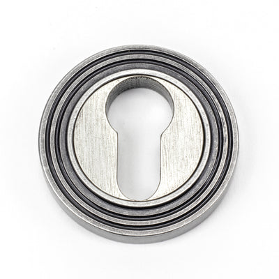 From The Anvil 45729 - Pewter Round Euro Escutcheon (Beehive) #finish_pewter-patina