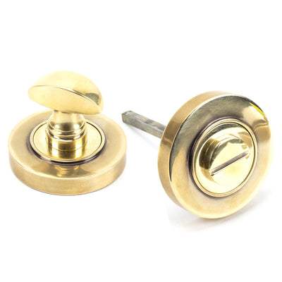 From The Anvil 45731 - Aged Brass Round Thumbturn Set (Plain) #finish_aged-brass