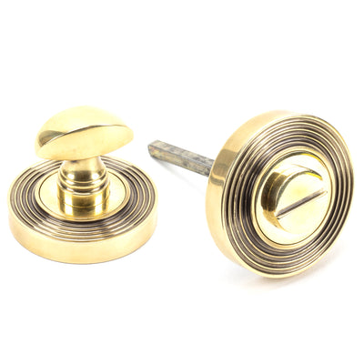 From The Anvil 45733 - Aged Brass Round Thumbturn Set (Beehive)  #finish_aged-brass