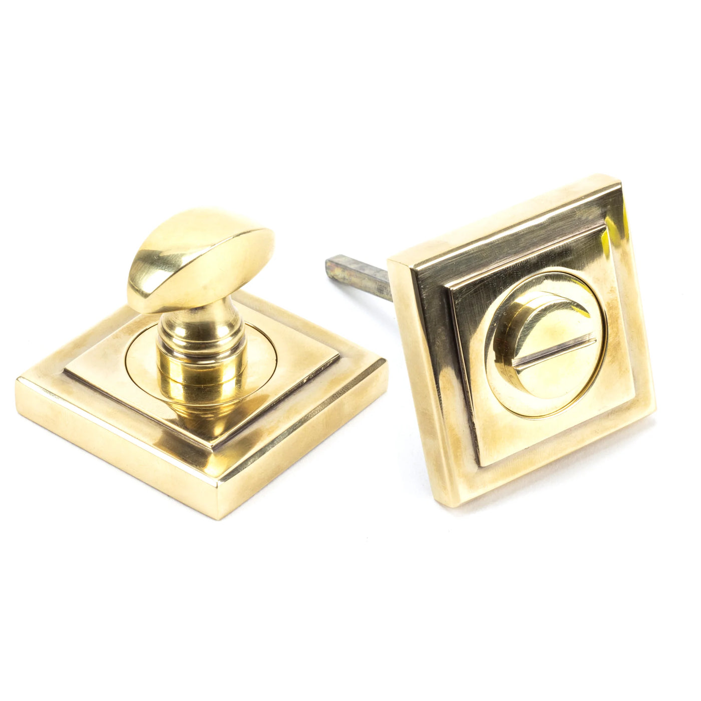 From The Anvil 45734 - Aged Brass Round Thumbturn Set (Square) #finish_aged-brass