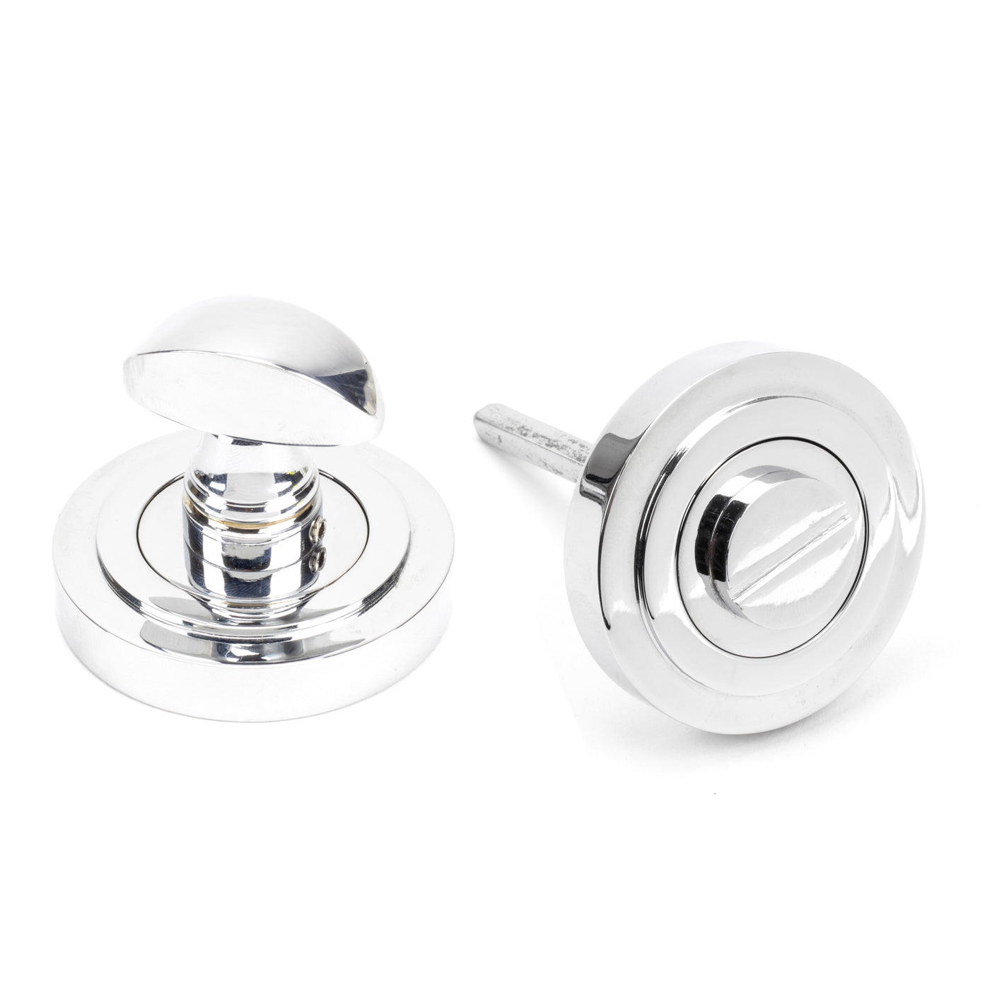 From The Anvil 45736 - Polished Chrome Round Thumbturn Set (Art Deco)  #finish_polished-chrome