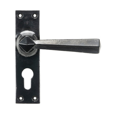 From The Anvil 45759 - Black Straight Lever Euro Lock Set #finish_black