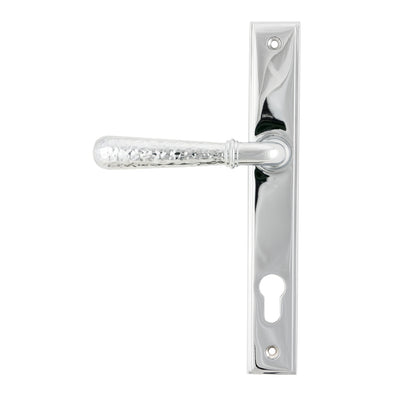 From The Anvil 45772 - Polished Chrome Hammered Newbury Slimline Espag. Lock Set  #finish_polished-chrome