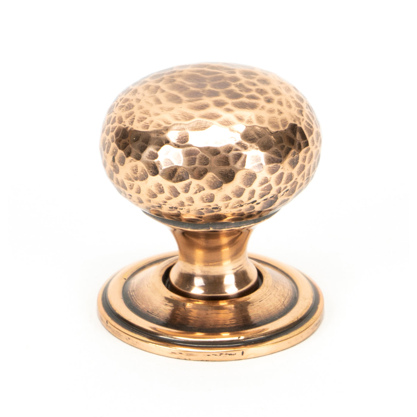 From The Anvil 46025 - Polished Bronze Hammered Mushroom Cabinet Knob 32mm #finish_polished-bronze