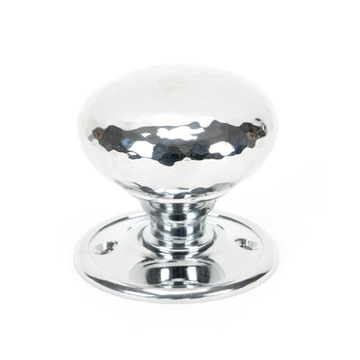 From The Anvil 46033 - Polished Chrome Hammered Mushroom Mortice/Rim Knob Set  #finish_polished-chrome