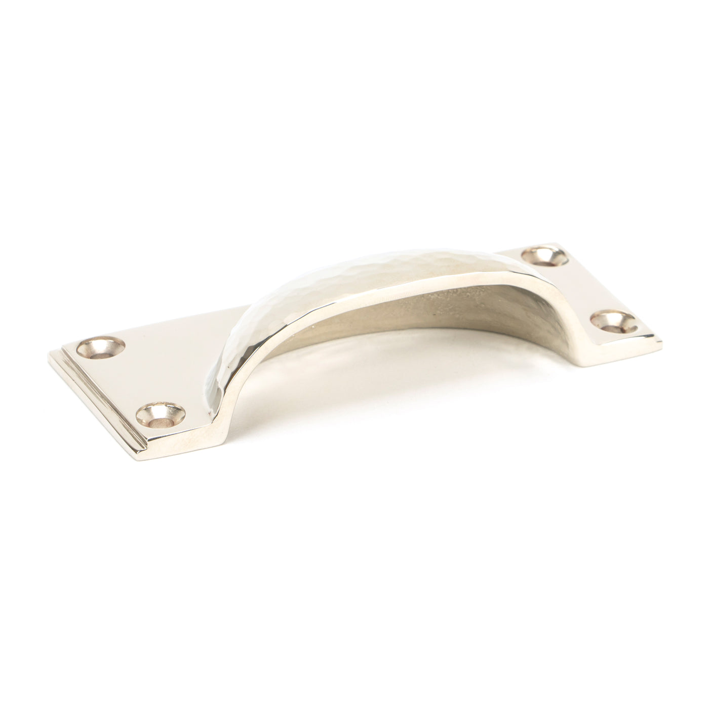 From The Anvil 46037 - Polished Nickel Hammered Art Deco Drawer Pull #finish_polished-nickel