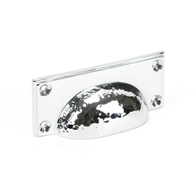 From The Anvil 46038 - Polished Chrome Hammered Art Deco Drawer Pull  #finish_polished-chrome