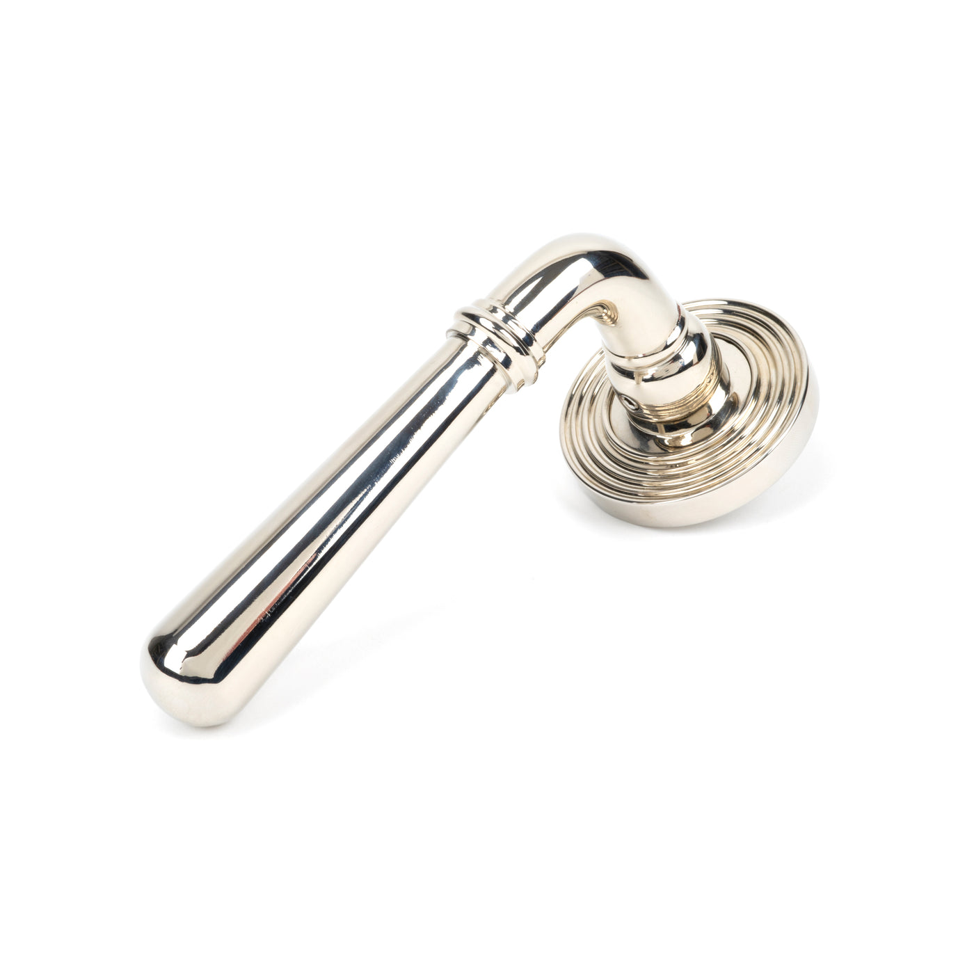 From The Anvil 46059 - Polished Nickel Newbury Lever on Rose Set (Beehive) #finish_polished-nickel