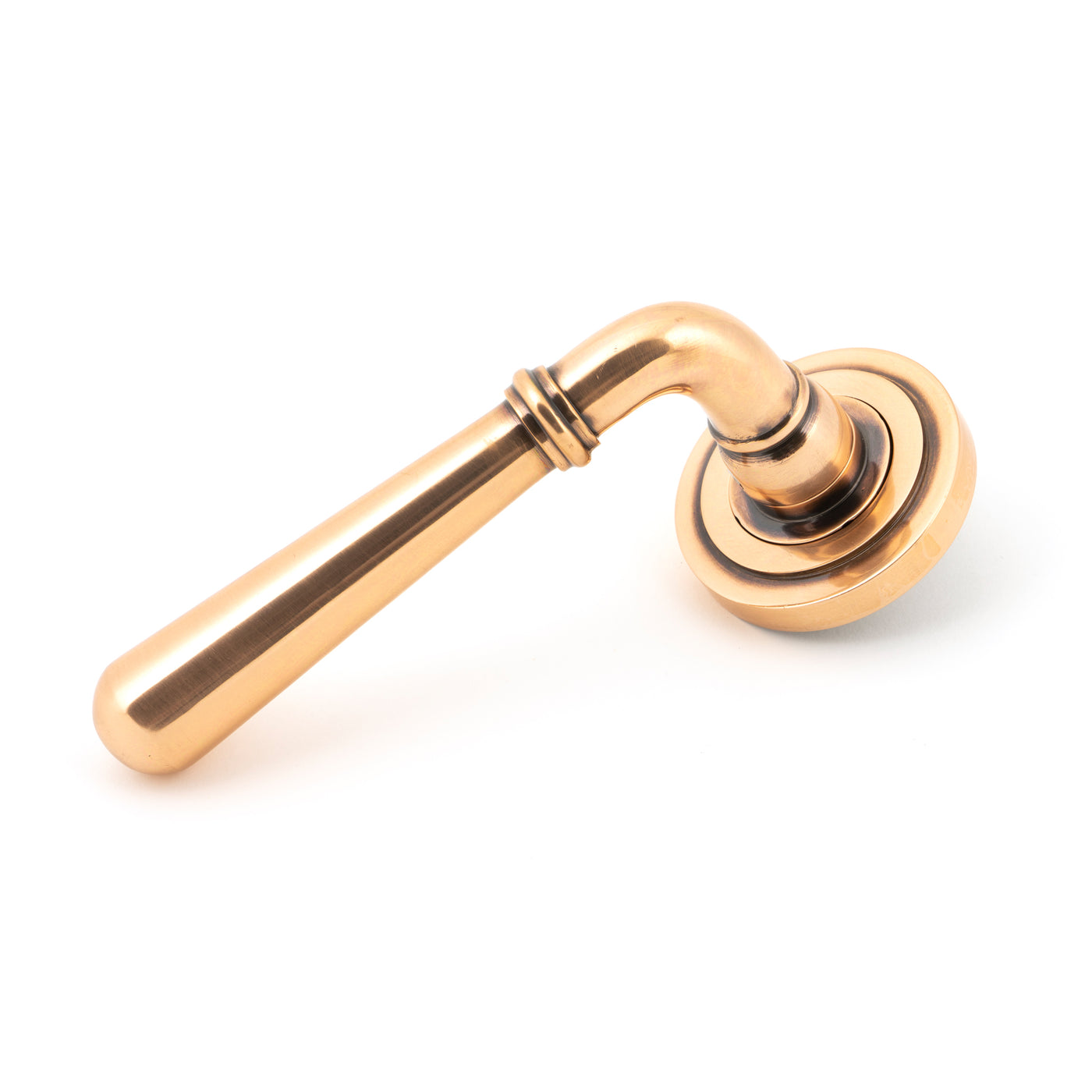 From The Anvil 46066 - Polished Bronze Newbury Lever on Rose Set (Art Deco) #finish_polished-bronze