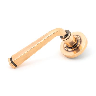 From The Anvil 46093 - Polished Bronze Avon Round Lever on Rose Set (Plain) #finish_polished-bronze