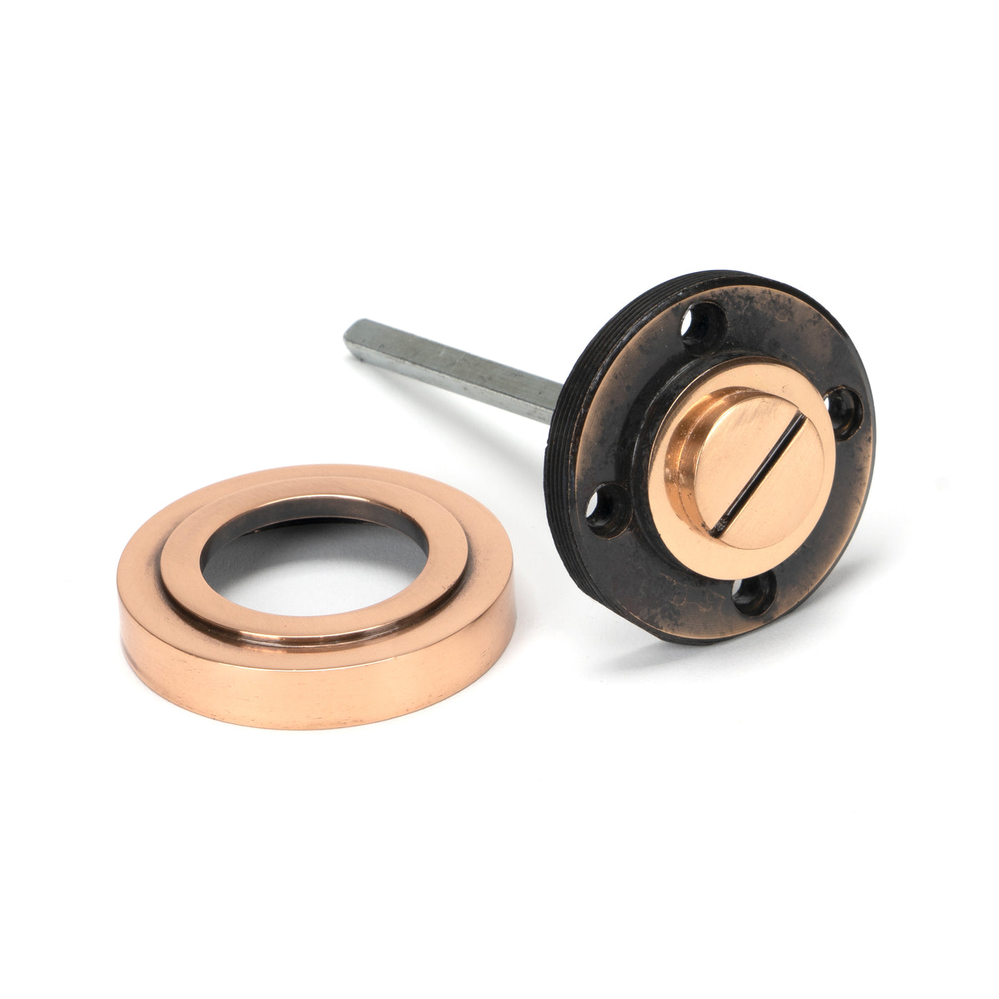 From The Anvil 46110 - Polished Bronze Round Thumbturn Set (Art Deco) #finish_polished-bronze