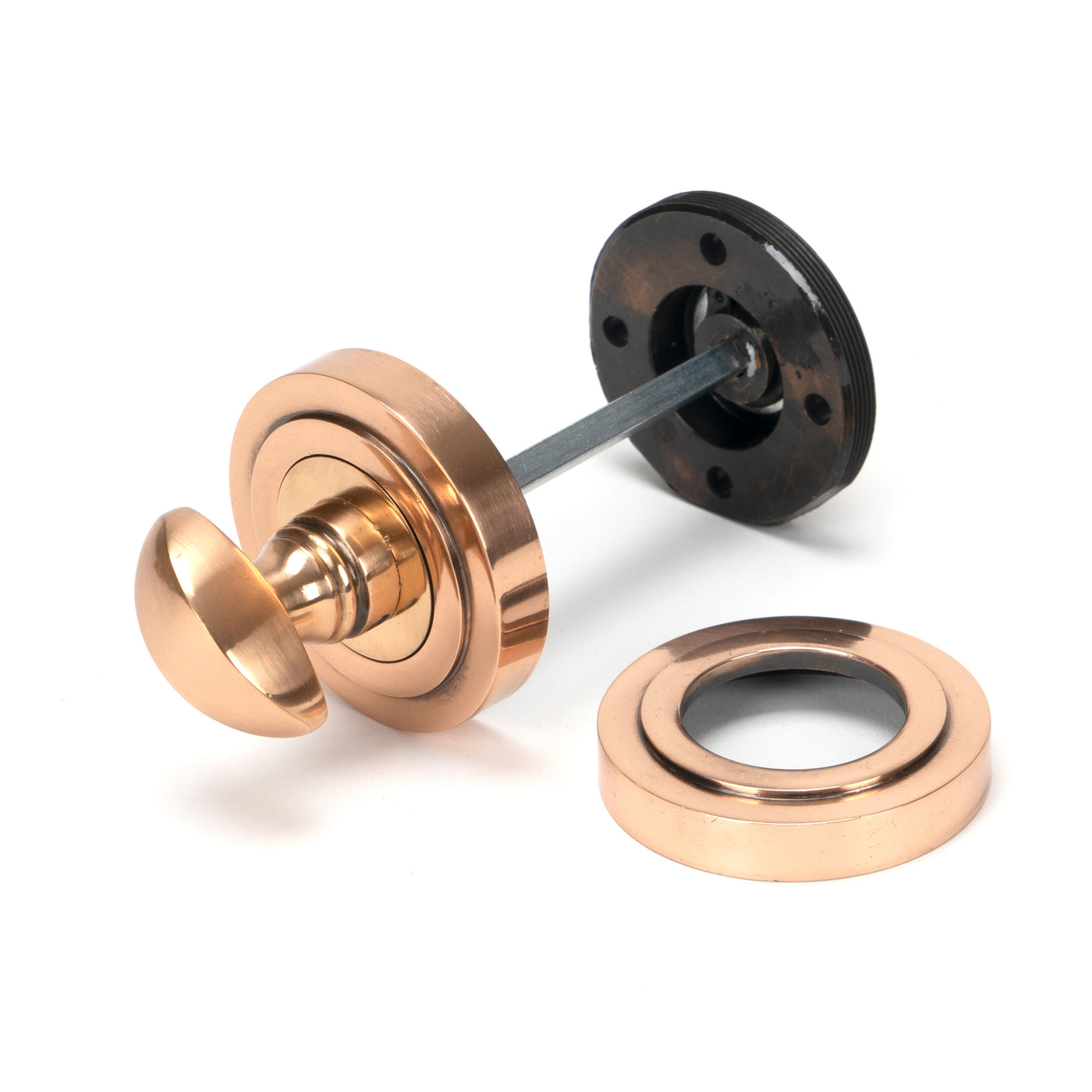 From The Anvil 46110 - Polished Bronze Round Thumbturn Set (Art Deco) #finish_polished-bronze