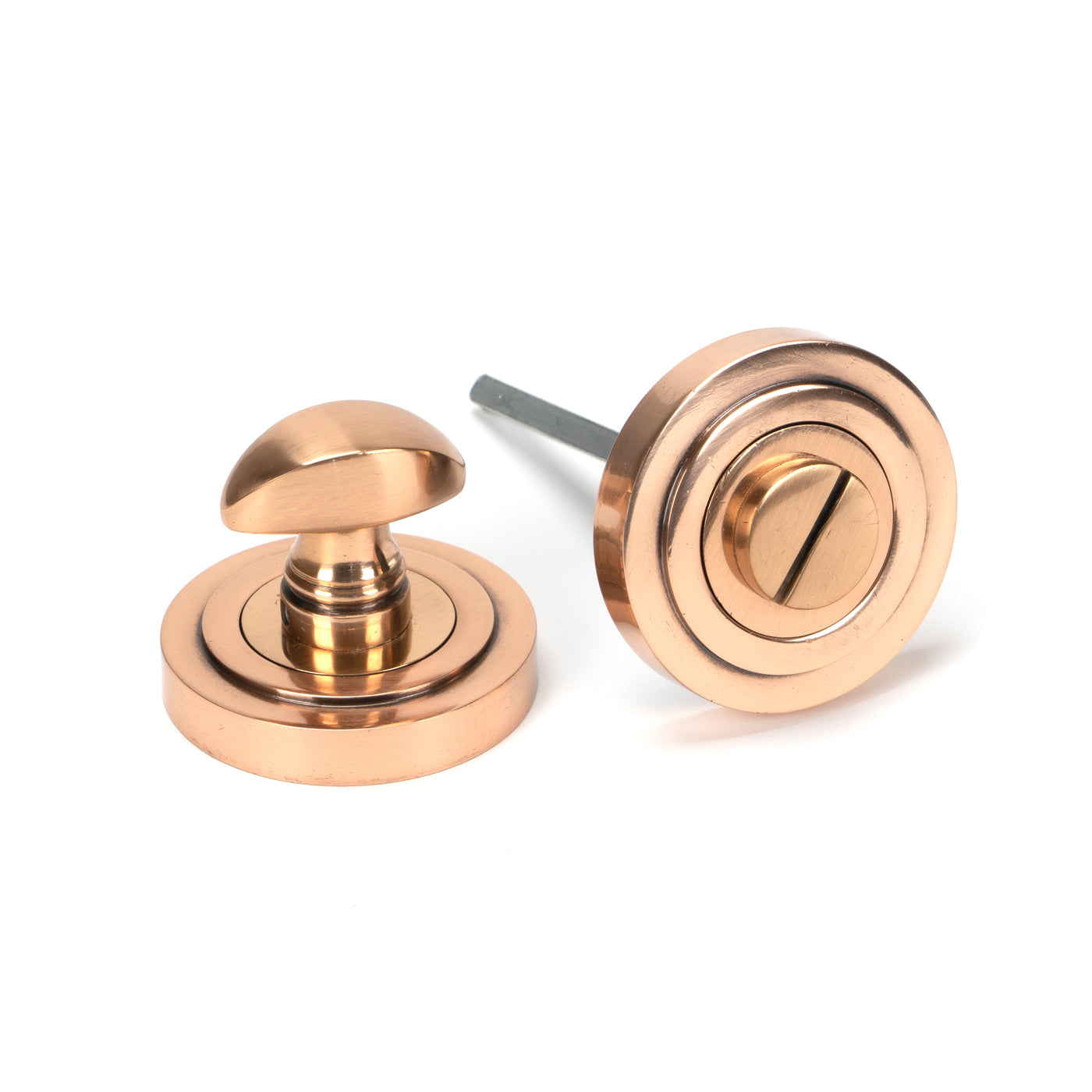 From The Anvil 46110 - Polished Bronze Round Thumbturn Set (Art Deco) #finish_polished-bronze