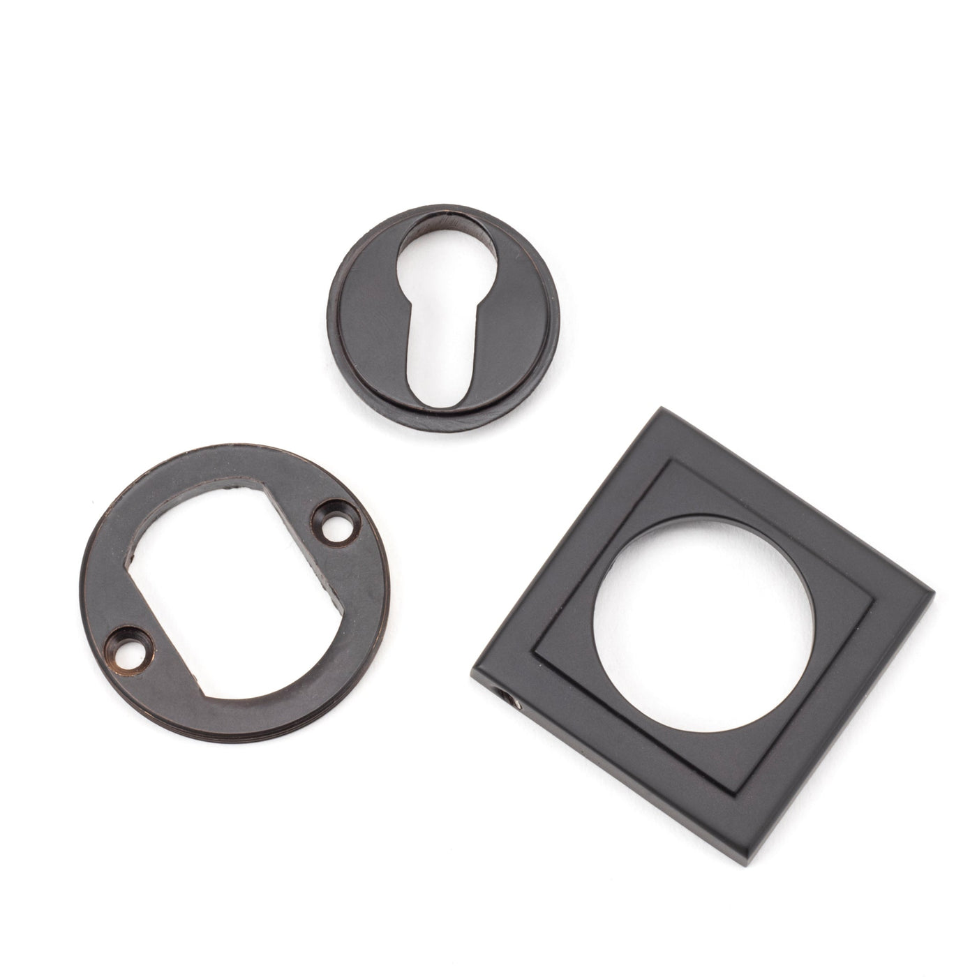 From The Anvil 49539 - Matt Black Round Escutcheon (Square)