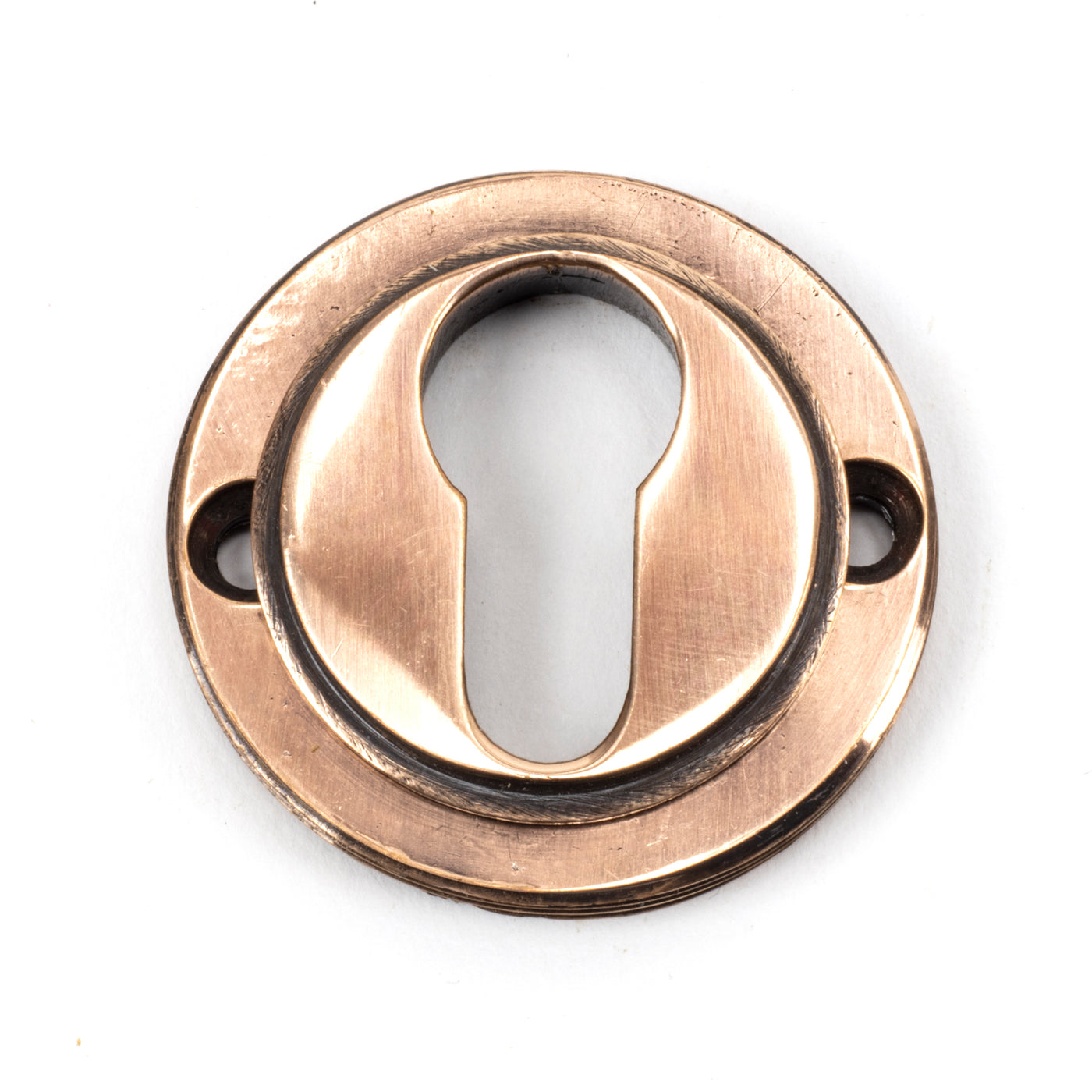 From The Anvil 46126 - Polished Bronze Round Euro Escutcheon (Art Deco)