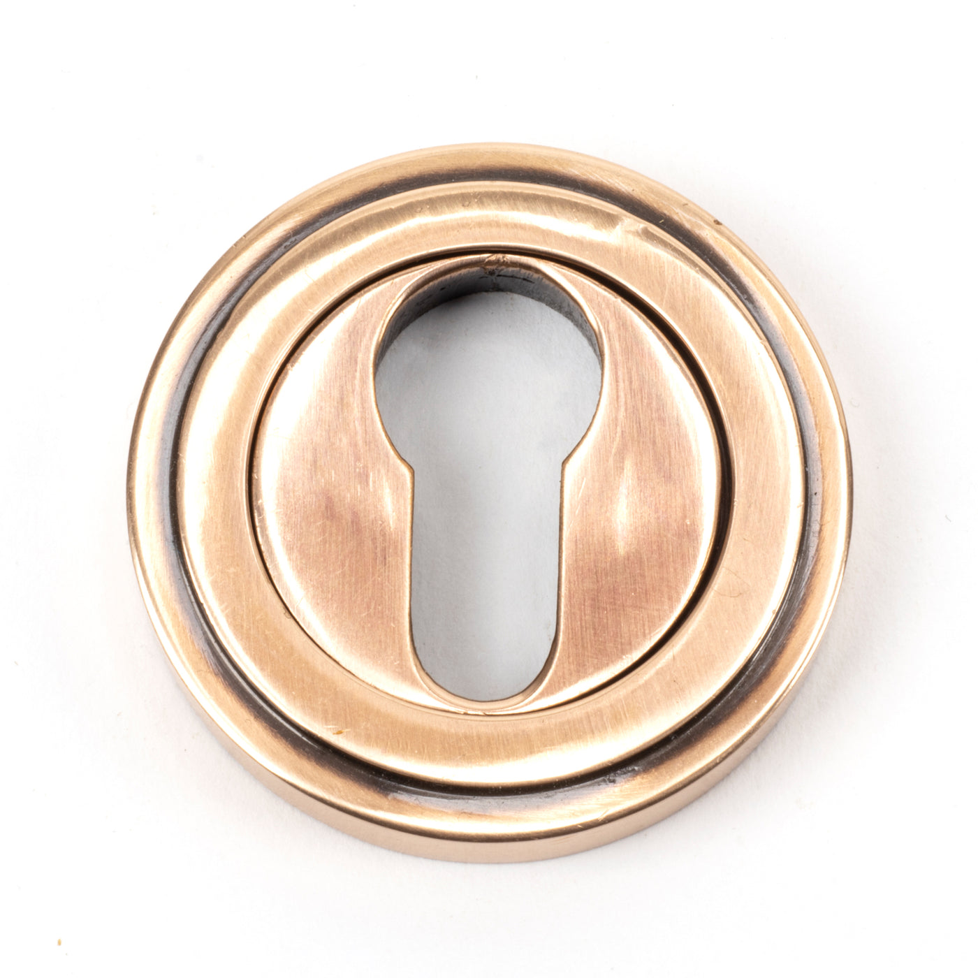 From The Anvil 46126 - Polished Bronze Round Euro Escutcheon (Art Deco) #finish_polished-bronze