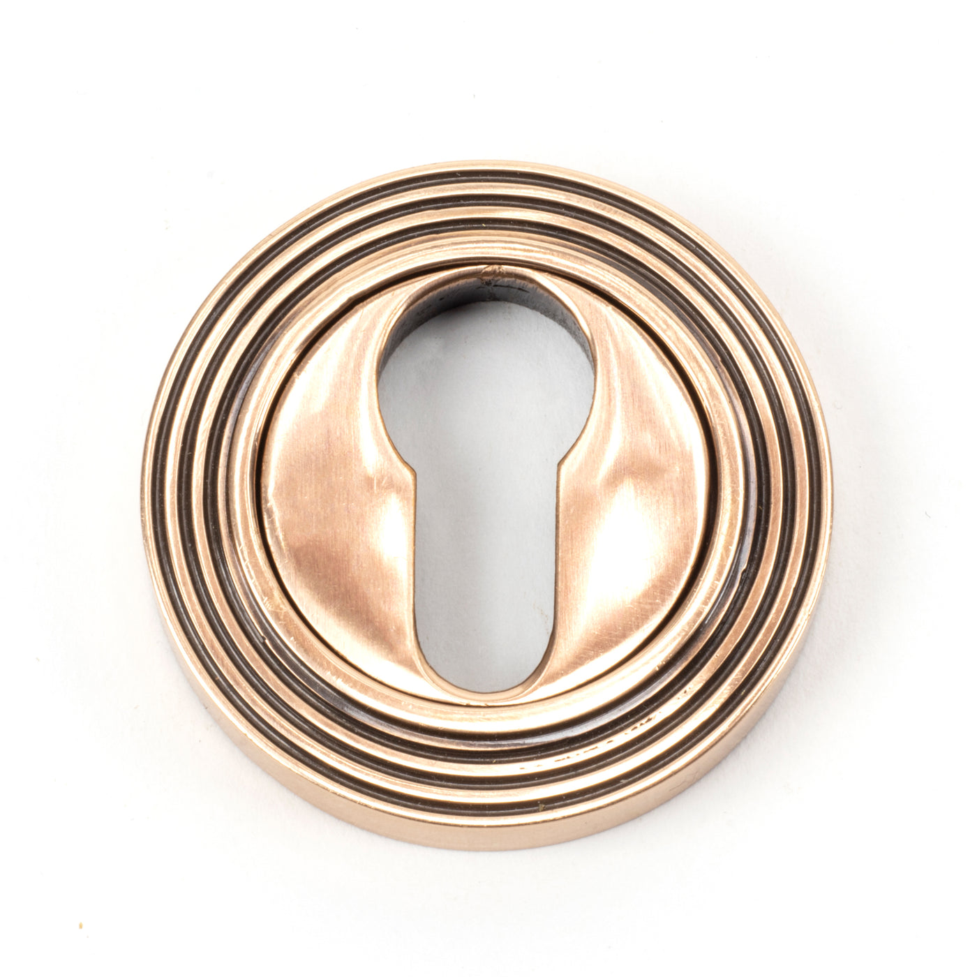 From The Anvil 46127 - Polished Bronze Round Euro Escutcheon (Beehive) #finish_polished-bronze