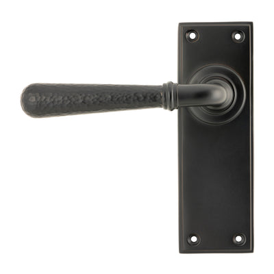 From The Anvil 46222 - Aged Bronze Hammered Newbury Lever Latch Set #finish_aged-bronze