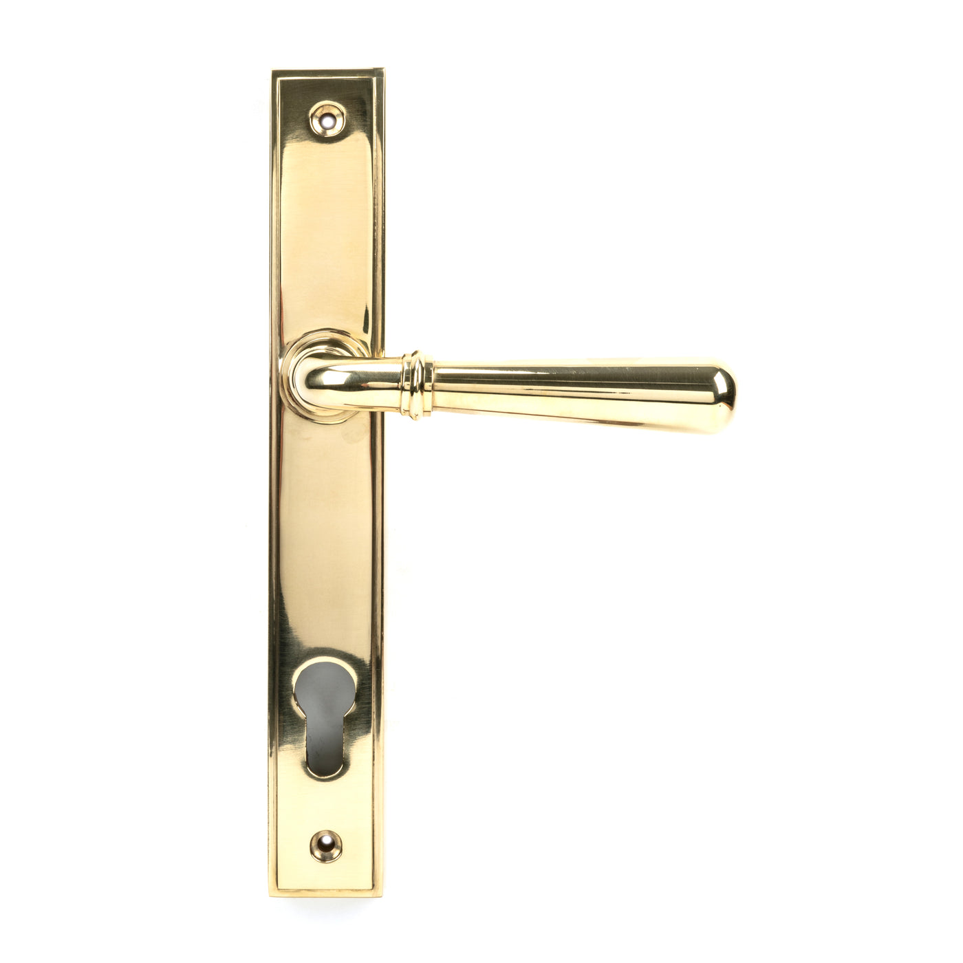 From The Anvil 46529 - Polished Brass Newbury Slimline Lever Espag. Lock Set #finish_polished-brass