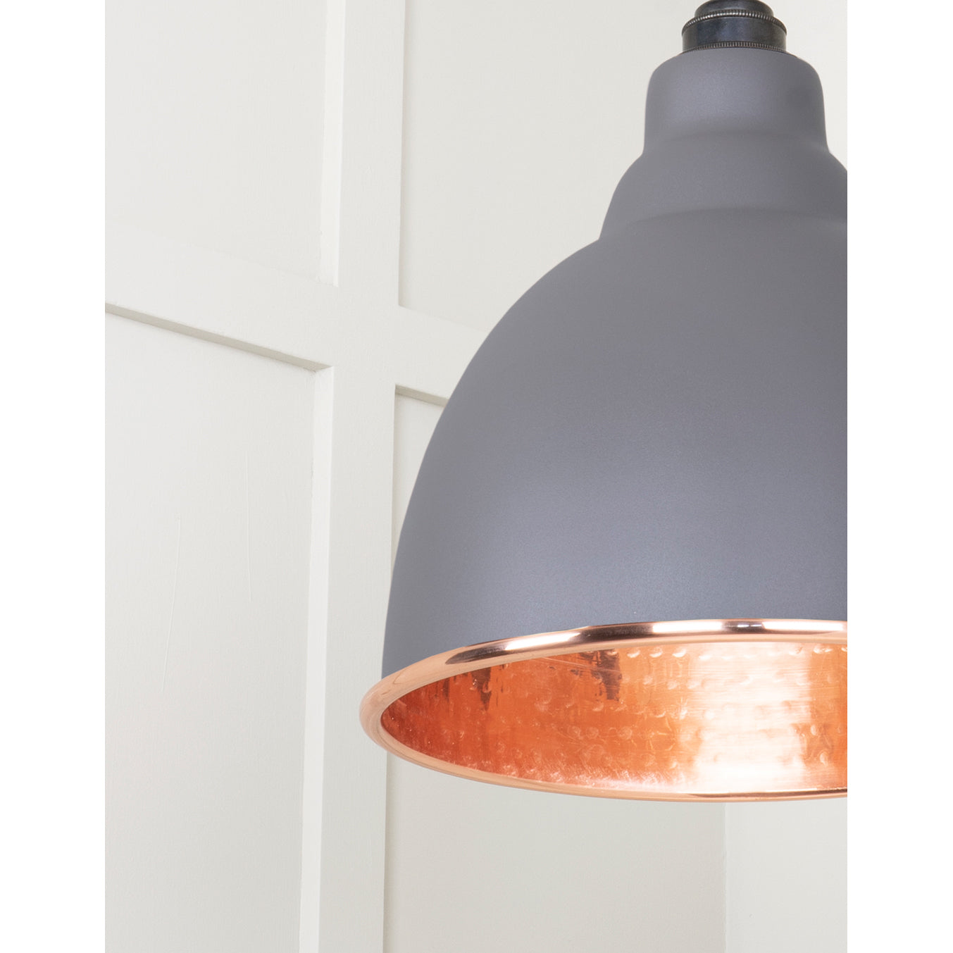 From The Anvil 49500BL - Hammered Copper Brindley Pendant in Bluff #finish_bluff