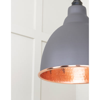 From The Anvil 49500BL - Hammered Copper Brindley Pendant in Bluff #finish_bluff