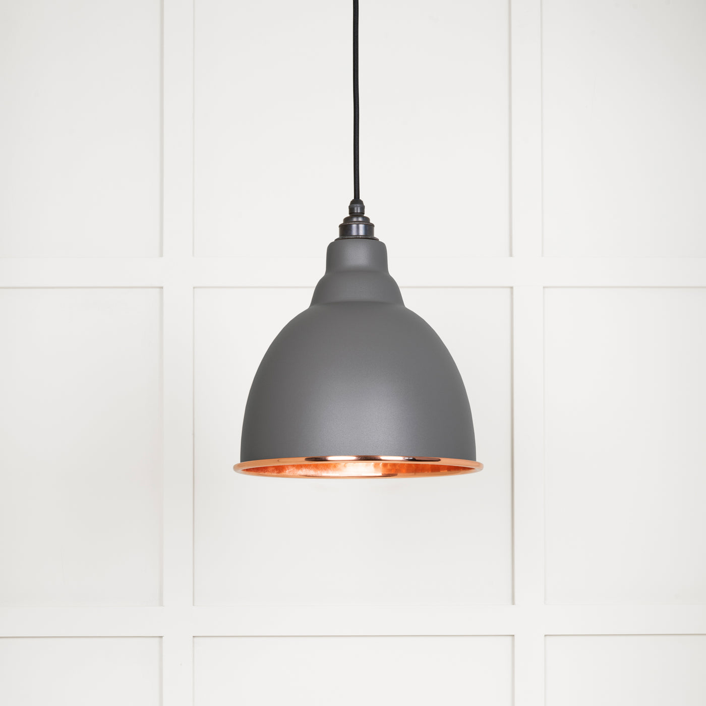 From The Anvil 49500BL - Hammered Copper Brindley Pendant in Bluff  #finish_bluff