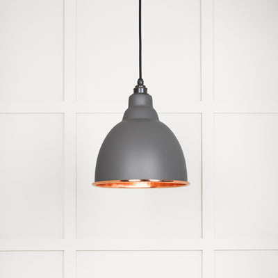 From The Anvil 49500BL - Hammered Copper Brindley Pendant in Bluff  #finish_bluff