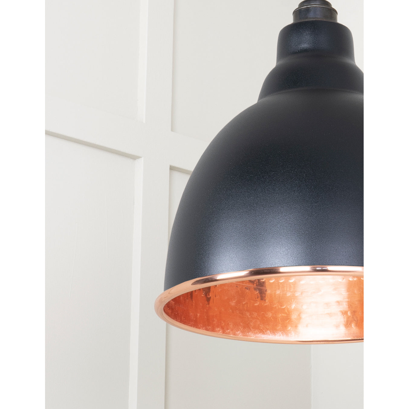 From The Anvil 49500EB - Hammered Copper Brindley Pendant in Elan Black #finish_elan-black