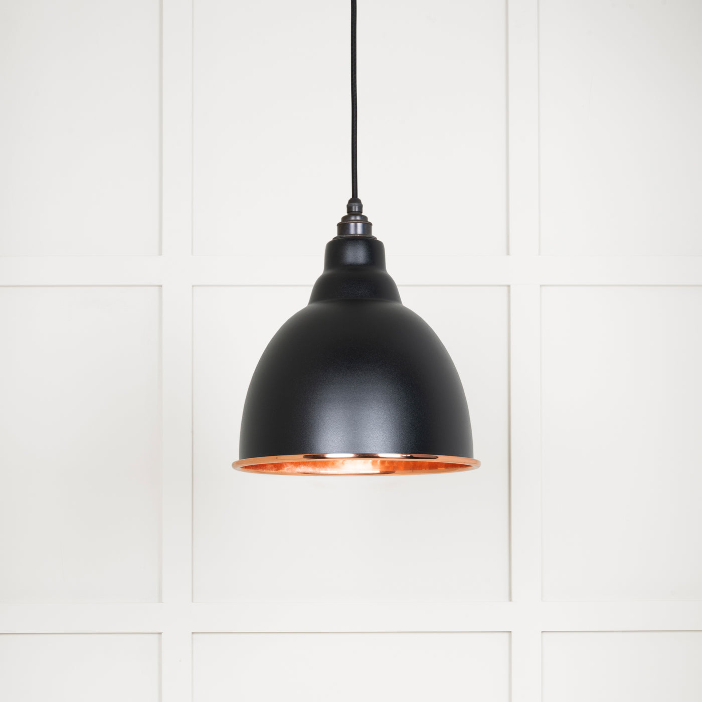 From The Anvil 49500EB - Hammered Copper Brindley Pendant in Elan Black  #finish_elan-black