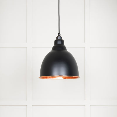 From The Anvil 49500EB - Hammered Copper Brindley Pendant in Elan Black  #finish_elan-black